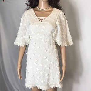 Stunning white dress with 3D flowers!